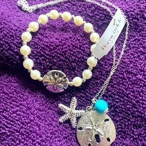 Sand dollar bracelet and necklace